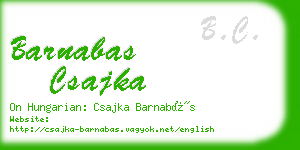 barnabas csajka business card